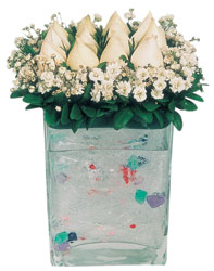  Erzurum iek online iek siparii  7 adet beyaz gl cam yada mika vazo tanzim
