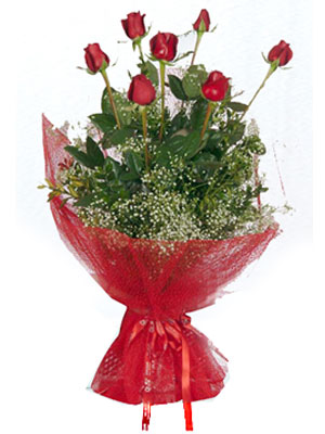  Erzurum çiçek , çiçekçi , çiçekçilik  7 adet gülden buket görsel sik sadelik