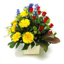  Erzurum online çiçekçi , çiçek siparişi  9 adet gül ve kir çiçekleri cam yada mika vazoda