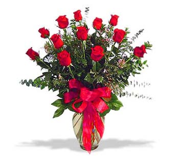 çiçek siparisi 11 adet kirmizi gül cam vazo  Erzurum online çiçekçi , çiçek siparişi 