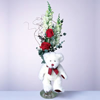  2 adet gül ve panda özel  Erzurum çiçek online çiçek siparişi 
