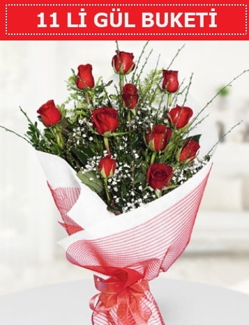 11 adet kırmızı gül buketi Aşk budur  Erzurum çiçek siparişi vermek 